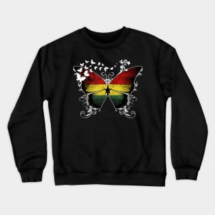 Ghana Flag Butterfly Crewneck Sweatshirt